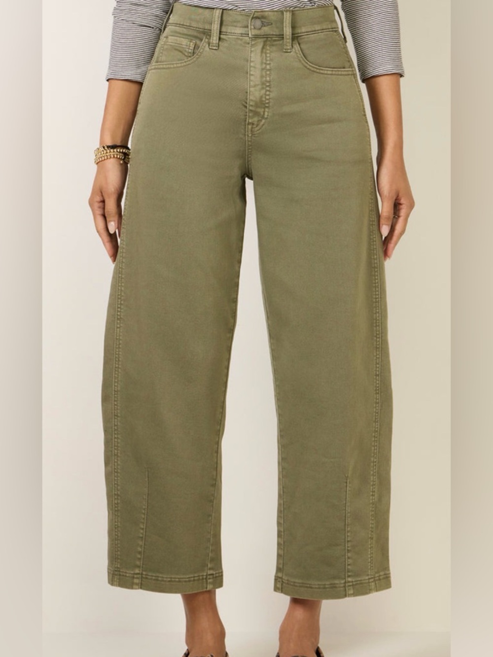 Olive High-Rise Wide Leg Pants